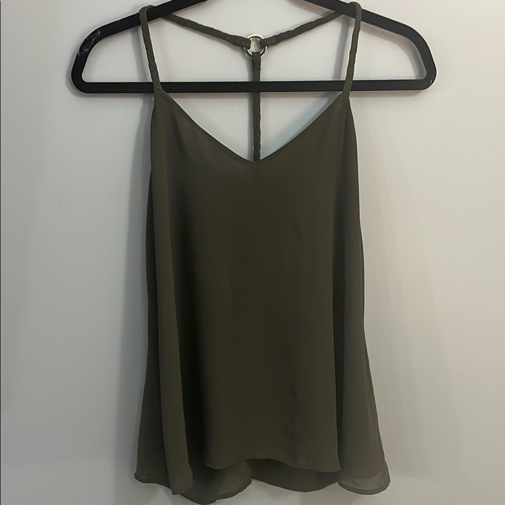 Green V-neck Backless Sleeveless Camisole
